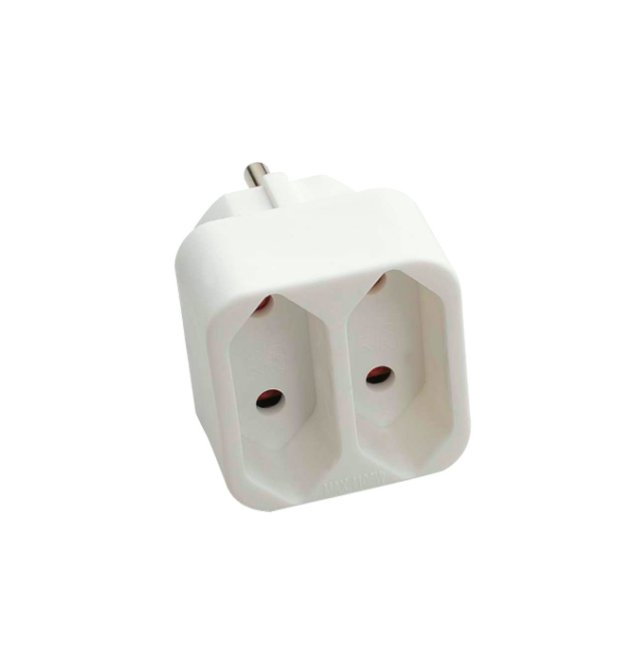 Розетка двійник без заземлення SQ-ZDB01 - 2, 2x2.5A(10A) 250V~Max, 1100W, White, 2Р