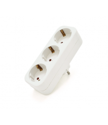 Розетка трійник із заземленням A303, White, 2Р+PE, 16А
