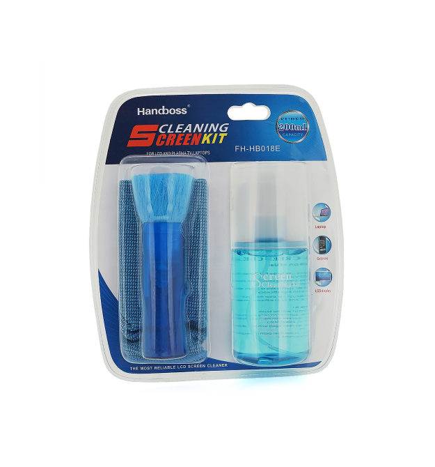 Набір для чистки екрану 3 в 1: спрей, щітка, серветка з мікрофібри Handboss, Q40