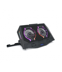 Підставка для ноутбука IceCoorel N10, 10-18, 2*125mm 140010% RPM, корпус пластик+алюміній, 2xUSB 2.0+LCD display+підставка для м