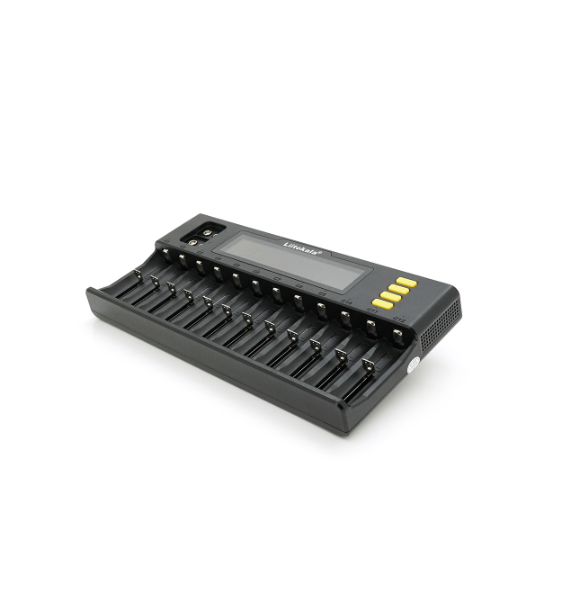 ЗУ універсальне Liitokala Lii-S12, 12+2 каналів, Ni-Mh - Li-ion - LiFePo4 - крона, 220V - 12V, LED+LCD, Box