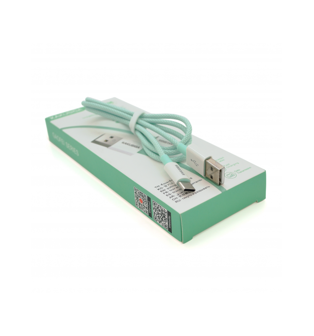 Кабель iKAKU KSC-723 GAOFEI smart charging cable for Type-C, Green, довжина 1м, 3.0A, BOX