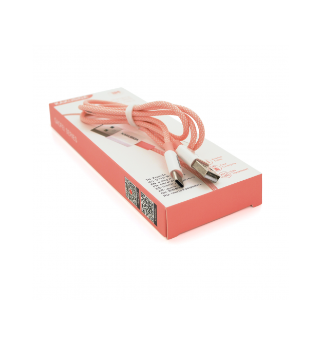 Кабель iKAKU KSC-723 GAOFEI smart charging cable for Type-C, Pink, довжина 1м, 2.4A, BOX