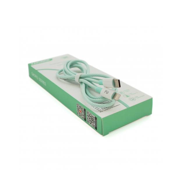 Кабель iKAKU KSC-723 GAOFEI PD60W smart fast charging cable (Type-C to Lightning), Green, довжина 1м, BOX