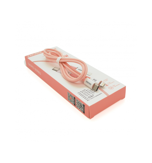 Кабель iKAKU KSC-723 GAOFEI PD60W smart fast charging cable (Type-C to Lightning), Pink, довжина 1м, BOX