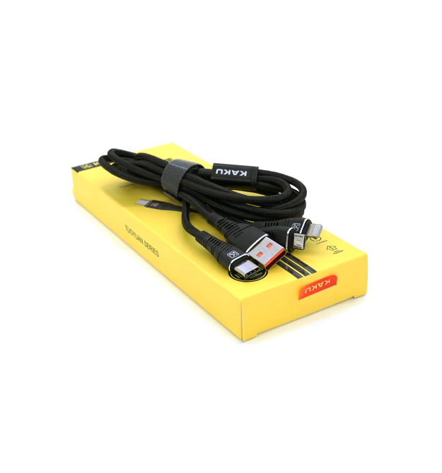 Кабель KSC-296 TUOYUAN charging data cable 3 in 1 Micro - Iphone - Type-C, довжина 1м, Black, BOX