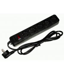 Сетевой удлинитель MERLION UPS B518, 220В 10А, 5 розеток, 1,8 м, сечение 3х0,75мм, черный Q40