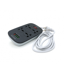Мережевий фільтр LDNIO SC4407, 4 Розетки + 4 USB, 2 м, перетин 3х0,75мм, White, Box