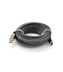 Кабель VEGGIEG HX-10 HDMI-HDMI 2K * 4K, 10.0m, v2,0, OD-8.0mm, круглий, обплетення, Black, коннектор Black-Gold, Box