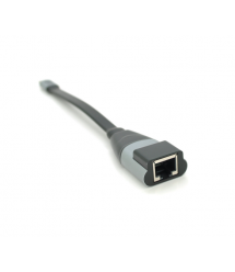 Конвертер Type-C (тато) - RJ-45 (мама), 18cm, плоский, chip:RTL8153, 1000Mbps, Black