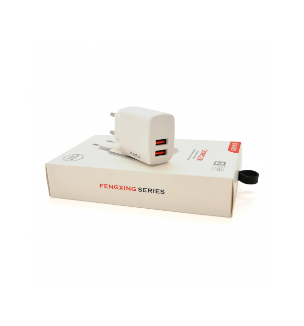 СЗУ AC100-240V iKAKU KSC-179 FENGXING, 2xUSB, 2.4A, White, Box