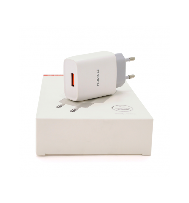 СЗУ AC100-240V iKAKU KSC-215 NATU, 1xUSB, 2.1A, White, Box
