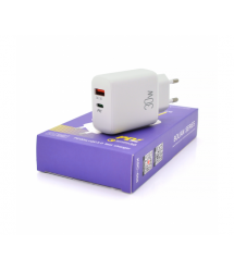 СЗУ AC100-240V iKAKU KSC-668 BOLIAN PD30W+QC3.0 Dual Port charger, White, Box