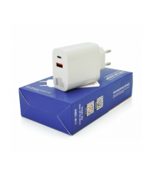 СЗУ AC100-240V iKAKU KSC-811 SHUANGXING dual port 40W fast charger, White, Box