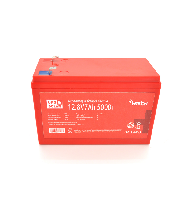 Літій-залізо-фосфатний акумулятор Merlion LiFePO4 12.8V 7AH (4S2P - BMS-10A), (151х65х97) for UPS, до 5000 циклів, Q12