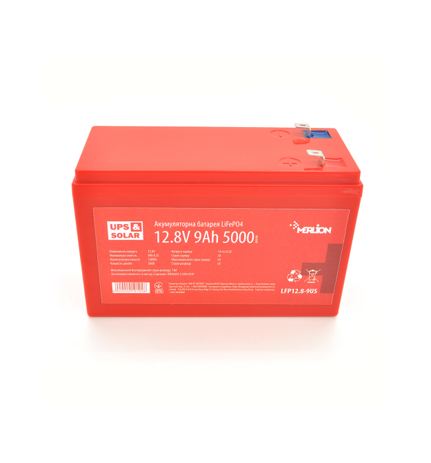 Літій-залізо-фосфатний акумулятор Merlion LiFePO4 12.8V 9AH (4S3P - BMS-10A), (151x65x97) for UPS, before 5000 циклів, Q12