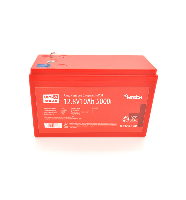 Літій-залізо-фосфатний акумулятор Merlion LiFePO4 12.8V 10AH (4S3P - BMS-10A), (151x99x99) for UPS, before 5000 cycles, Q12