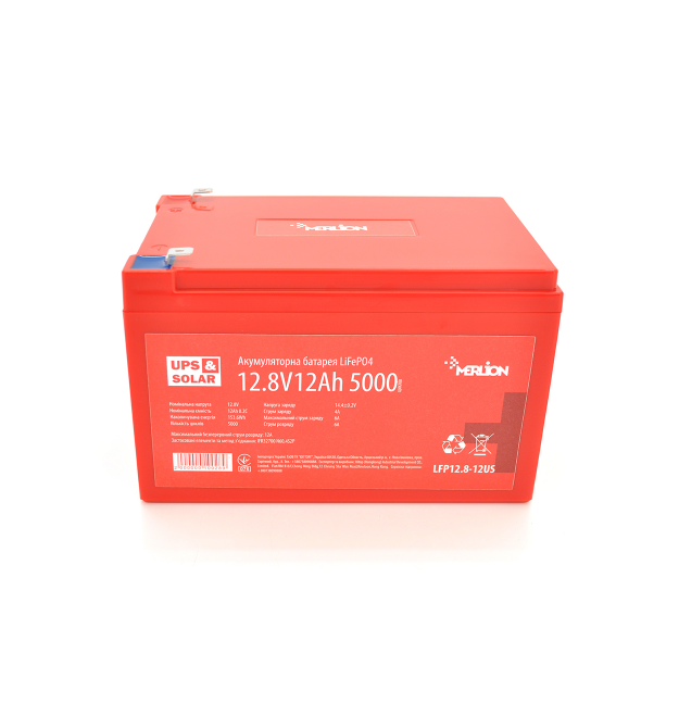 Літій-залізо-фосфатний акумулятор Merlion LiFePO4 12.8V 12AH (4S2P - BMS-15A), (151x99x99) for UPS, до 5000 циклів, Q12