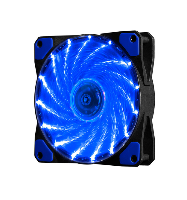 Кулер корпусний 12025 DC sleeve fan 3pin + 2pin - 120 * 120 * 25мм, 12V, 1100об - хв, 15LED, Blue