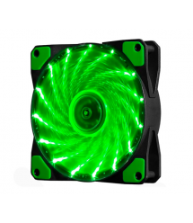 Кулер корпусний 12025 DC sleeve fan 4pin - 120 * 120 * 25мм, 12V, 1100об - хв, 15LED, Green