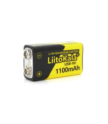 Акумулятор LiitoKala 9V - 1100mAh, крона, USB вихід, NiMH Rechargeable Battery, 1 штука в блістері ціна за блістер