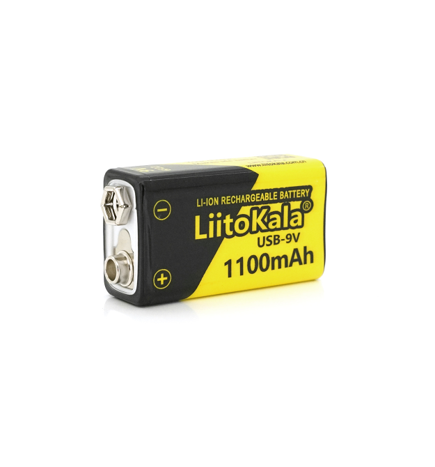 Акумулятор LiitoKala 9V - 1100mAh, крона, USB вихід, NiMH Rechargeable Battery, 1 штука в блістері ціна за блістер