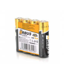 Батарейка лужна Orbus 1.5V AA - LR06, 4 штуки shrink