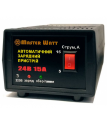 Автоматичне ЗУ для акумулятора MW-AZU24-15A 24V (25-260Ah) (MF, WET, AGM), 160-245V, Струм заряду 5А - 15А, крокодили в комплект