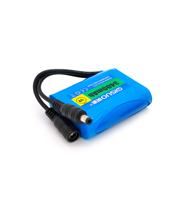 Акумуляторна батарея літієва QiSuo 12V 3.4A з елементами Li-ion LG 18650, DC5.5x2.1, (56x20x70mm)
