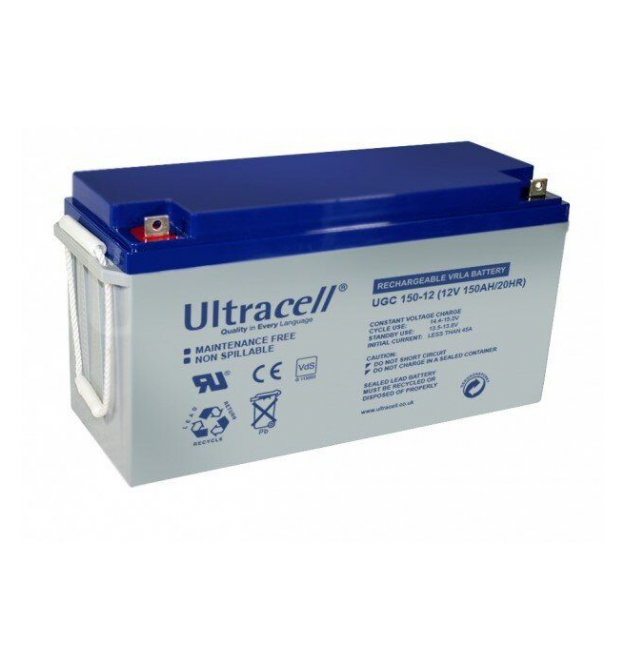 Акумуляторна батарея Ultracell UCG150-12 GEL 12 V 150 Ah (485 x 170 x 240) White Q1 - 34