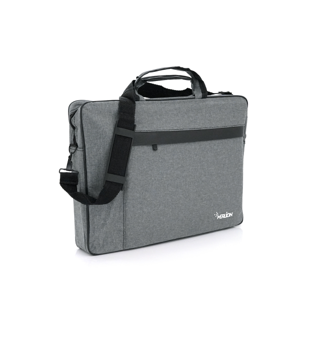 Сумка для ноутбука Merlion 17 з плечевим ременем, поліестер, Gray