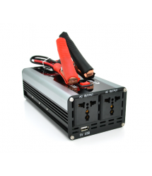 Інвертор напруги AEV4000W, 12 - 220V з апроксимованою синусоїдою, 2 універсальні розетки, 1*USB (DC:5V - 2.4A), крокодили + прик