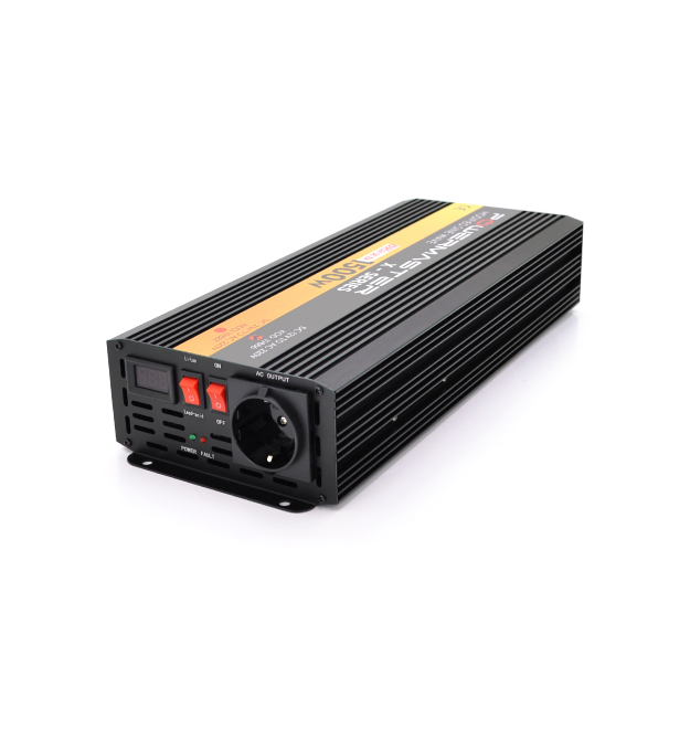 Інвертор напруги POWERMASTER-1500 (900Вт), 12 - 220V, approximated, 1 універсальна розетка, клем + крокодили, Box