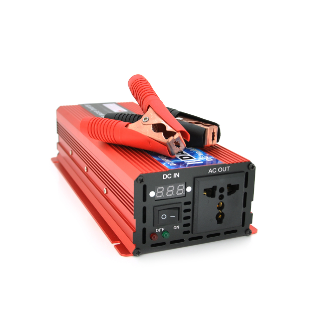 Інвертор напруги DA-2200M (DC:1100W), 12 - 220V з апроксимованою синусоїдою, 1 універсальна розетка, клемні дроти, Q10