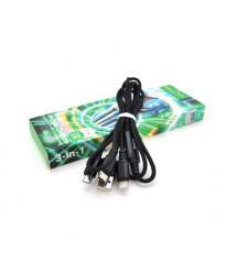 Кабель HOCO X76 USB-1 3 in 1 Micro - Iphone - Type-C, 2A, довжина 1м, Black, Box