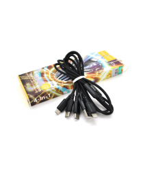 Кабель HOCO X76 USB-1 4 in 1 Micro - Iphone - 2*Type-C, 2A, довжина 1м, Black, Box