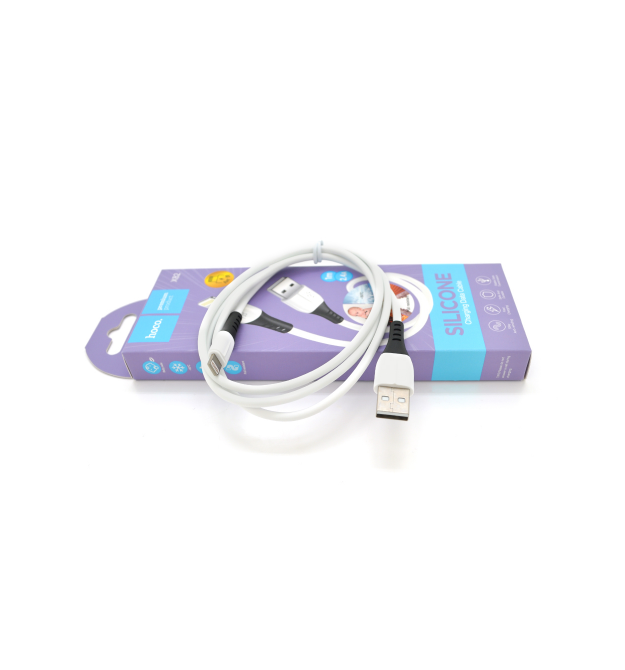 Кабель Hoco X82 silicone, iPhone-USB, 2.4A, White, довжина 1м, BOX