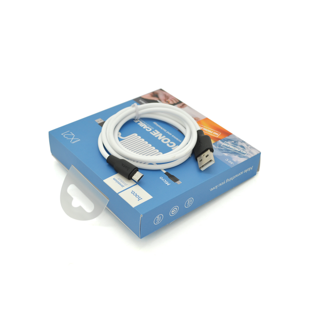 Кабель Hoco X21 Silicone, Micro-USB, 2.4A, White, довжина 1,2 м, BOX