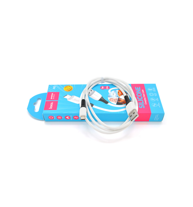 Кабель Hoco X82 silicone, Micro-USB, 2.4A, White, довжина 1м, BOX