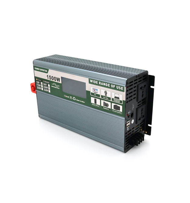 Інвертор напруги Demuda DMDPSW-1500W, 12V - 220V, 1500W з правильною синусоїдою, 2 універсальні розетки, 2 USB, Rj 45, клемні др