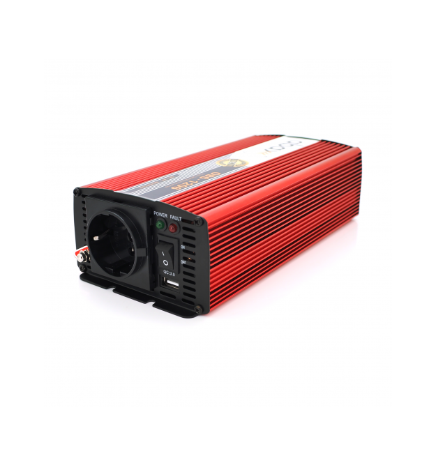 Voltage inverter ABAX OBS-1206 with correct sine wave, 600W, 12 - 220V, 1 Shuko, Box