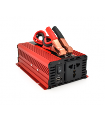 Інвертор напруги Voltronic, 1200W(600W), 12 - 220V, з апроксимованою синусоїдою, 1 універсальна розетка, 1 USB, крокодили, BOX