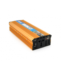 Інвертор напруги M2000W (DC:900W), 12 - 220V з апроксимованою синусоїдою, 1 універсальна розетка, 1*USB (DC:5V - 2A), крокодили+