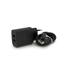 Набір BOROFONE BN2 СЗУ 2xUSB+ кабель Type-C, 2.1A, 1м, Black, Box