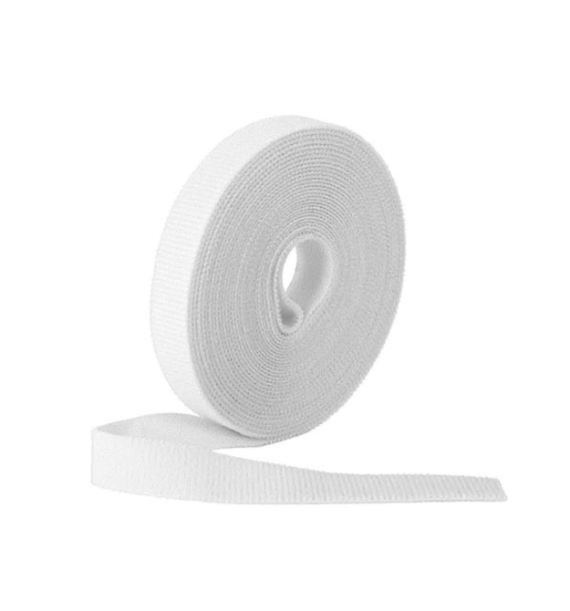 Стяжки на липучці ширина 10мм, рулон 50м, білі, ціна за рулон