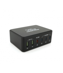 Зарядная станция V-118H мощностью 140W, Output: 2USB+4Type-C, DC: 5V – 3, 9V – 3A, 12V – 3A, 20V – 5A, Black