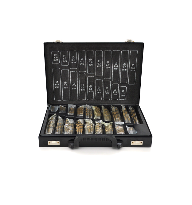 Набір свердл YOSO по металу з титановим покриттям 170 штук (1 1,5 2 2,5 3 3,2 3,5 4 4,5 5 5,5 6 6,5 7 7,5 8 8,5 9 10мм) (в кейсі