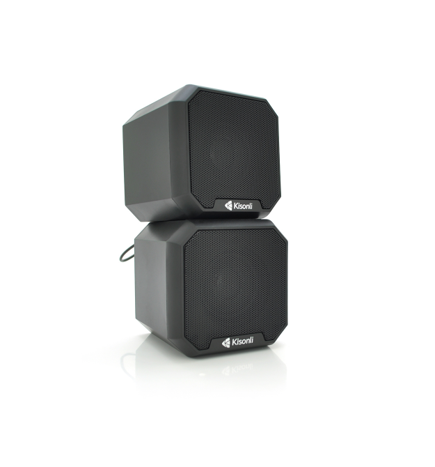 Колонки 2.0 Kisonli KS-02, для ПК і ноутбука, USB + 3.5mm, 2x3W, 20Hz- 20KHz, Black, BOX, Q50