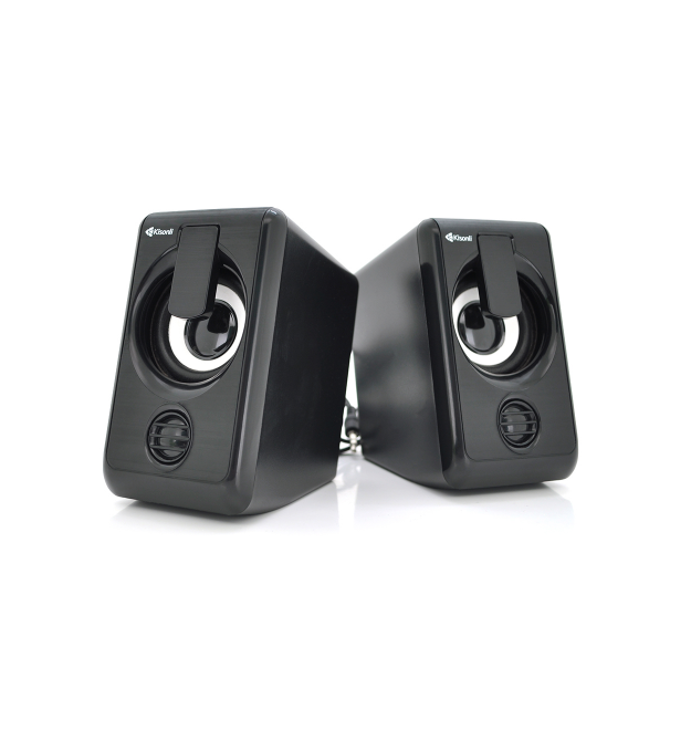 Колонки 2.0 Kisonli L-1010 для ПК і ноутбука, USB + 3.5mm, 2x3W, 20Hz- 20KHz, з підсвічуванням, Black, BOX, Q50