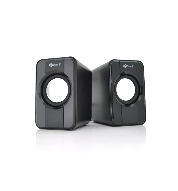 Колонки 2.0 Kisonli S-444 для ПК і ноутбука, USB + 3.5mm, 2x3W, 20Hz- 20KHz, Black, BOX, Q60